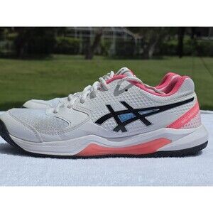ASICS Gel-Dedicate 8 Women's Pickleball Sneakers  Women's Size 8.5  Wht & Pnk
